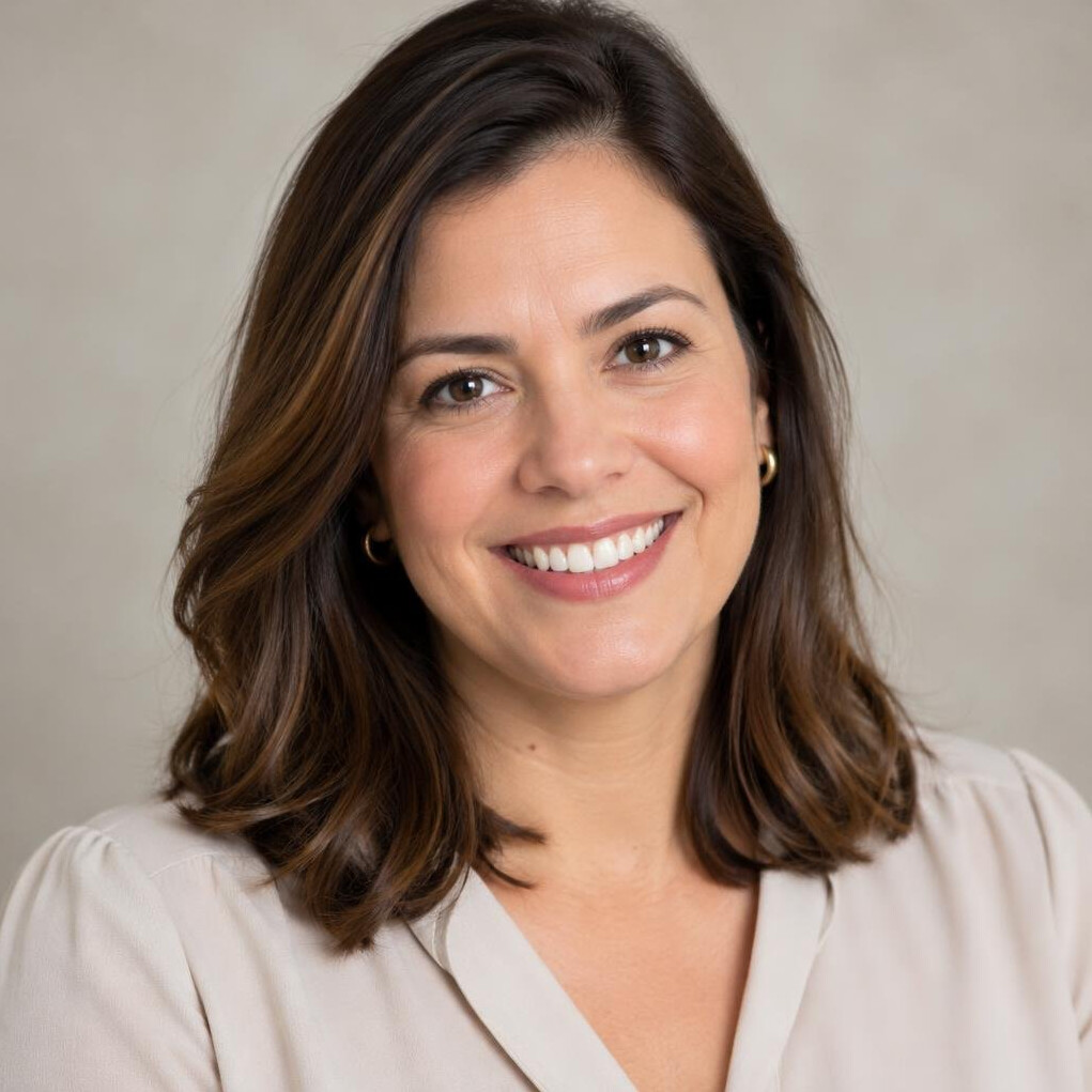Portrait of a smiling Brazilian woman editor